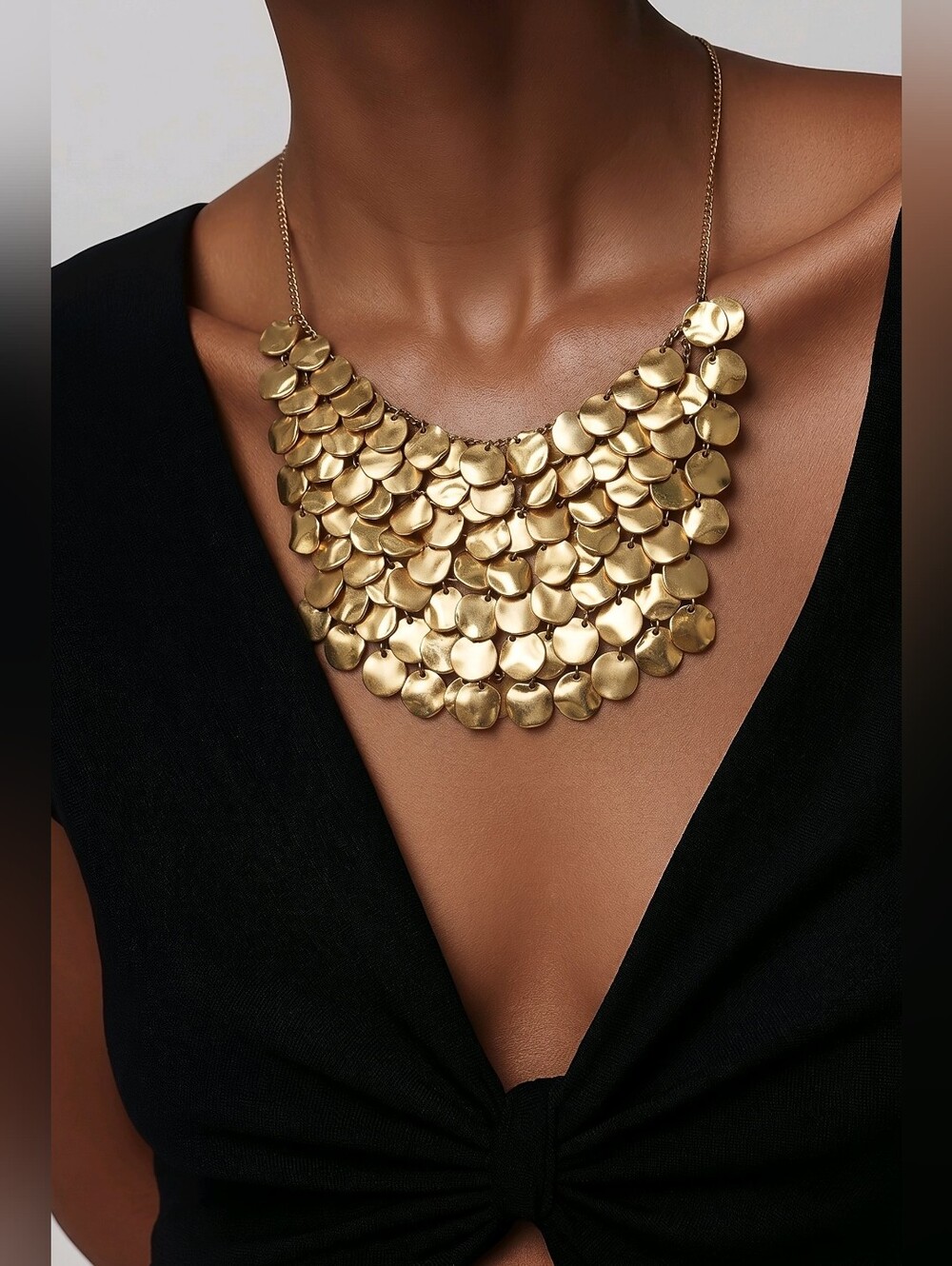 Statement gold necklace